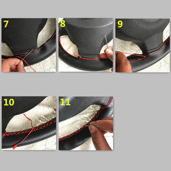 Leather Auto Steering Soft Anti-slip Wheel Cover Protect Car Sleeve