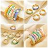 Colorful Oil-Drop Enamel Ring Versatile Drip Glazing Ring Vintage Flower Open Ring  Wedding
