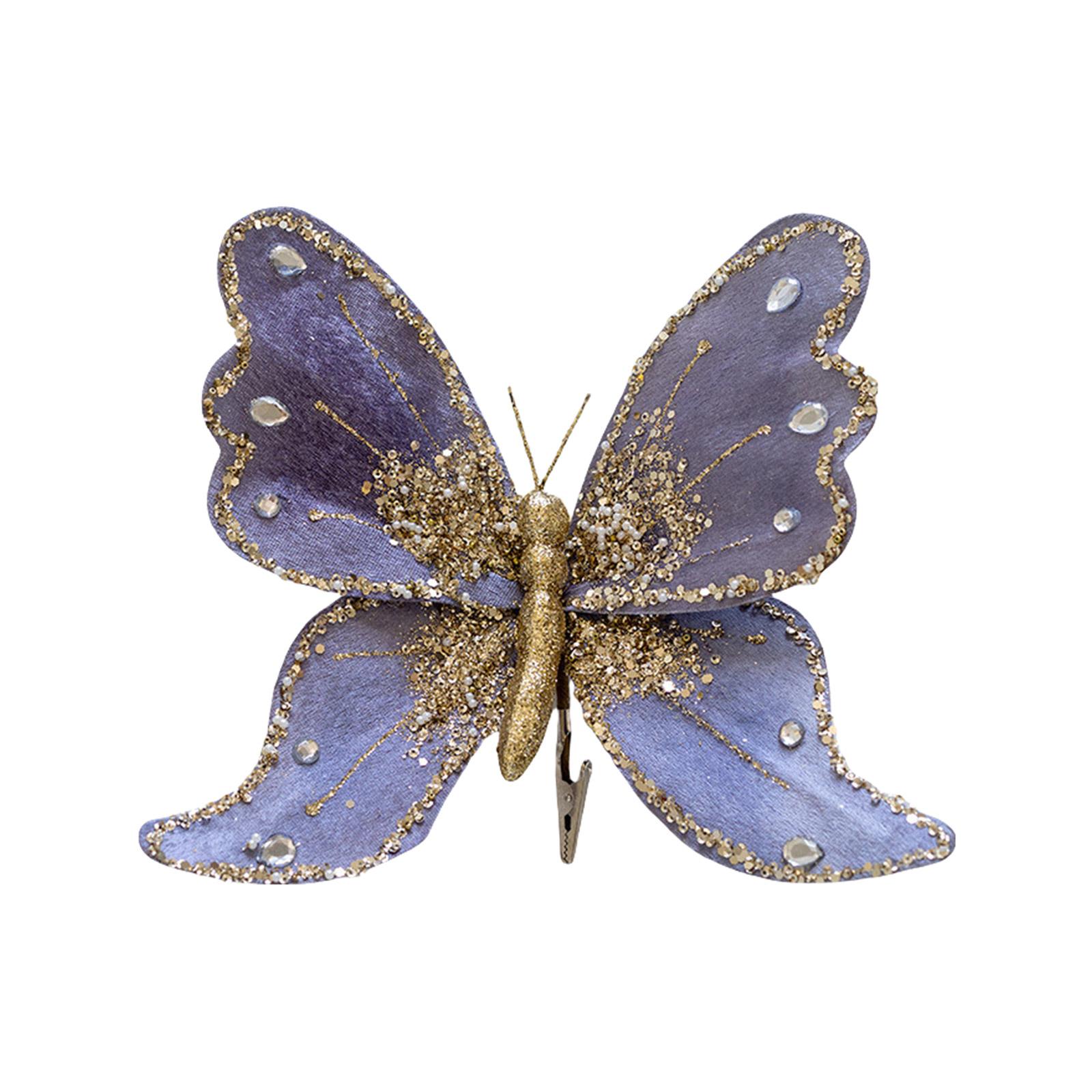 

Simulated Butterfly Shape Pendant Festival Hanging Decoration Christmas Tree Hangings Pendant Holiday Party Supplies синий