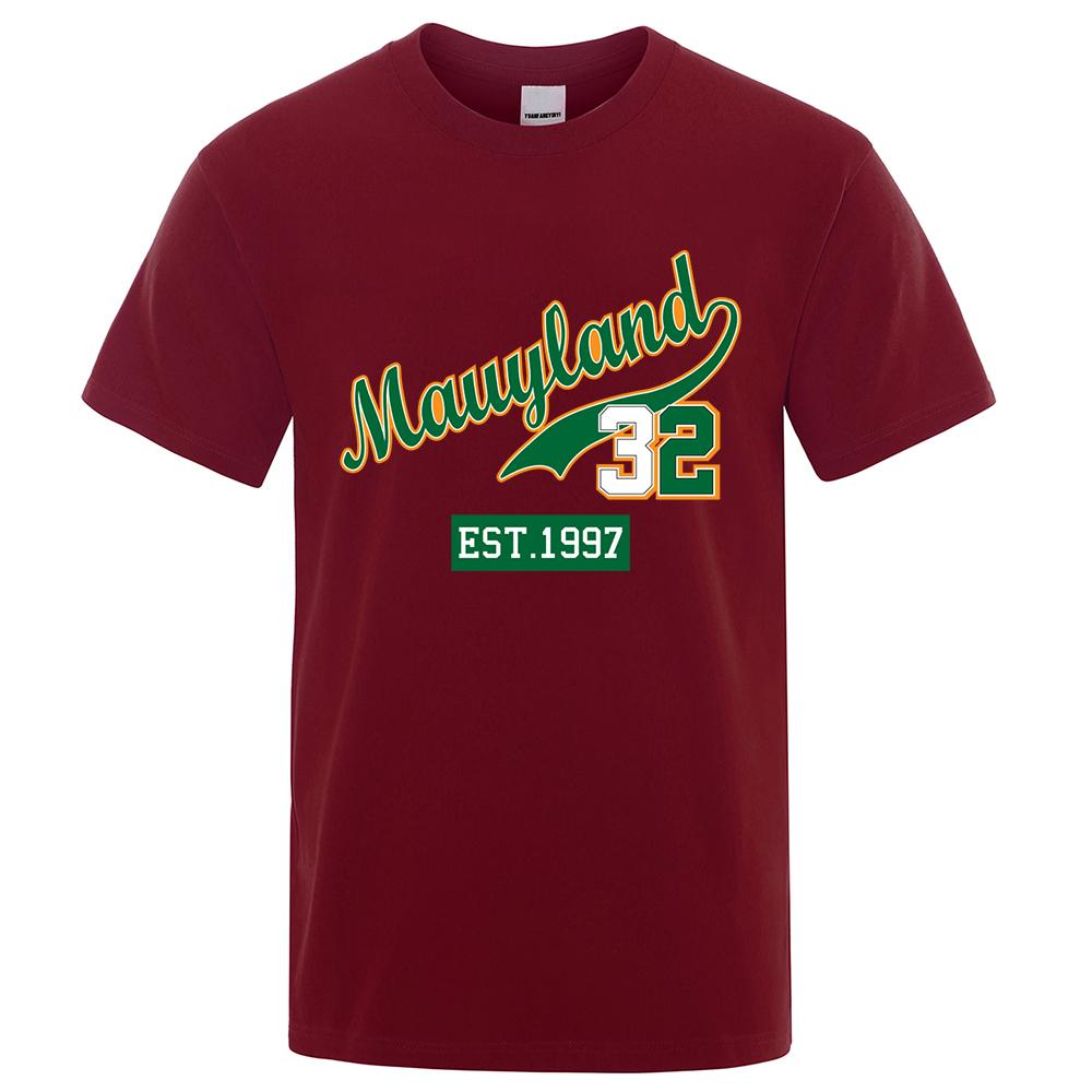 Marllyland 32 Est.1997 Streetwear Letter Graphics Tops Man Casual Oversize T Shirt Cotton Crewneck Loose T Shirts