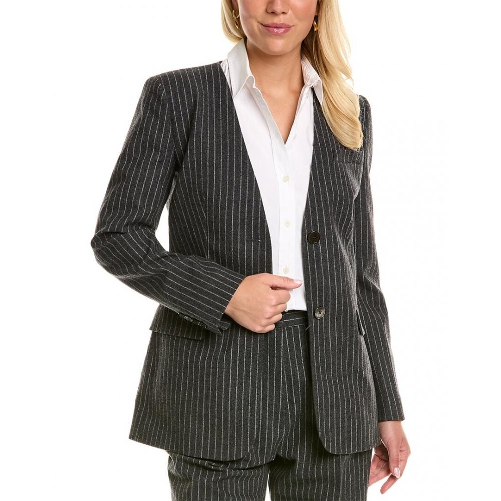 

Michael Kors Блейзер из смесовой шерсти в тонкую полоску серый