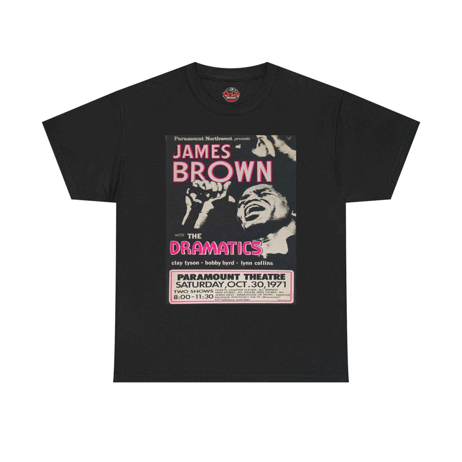 James Brown Oct 30 Paramount Theater Portland OR Retro Concert Poster T-Shirt S