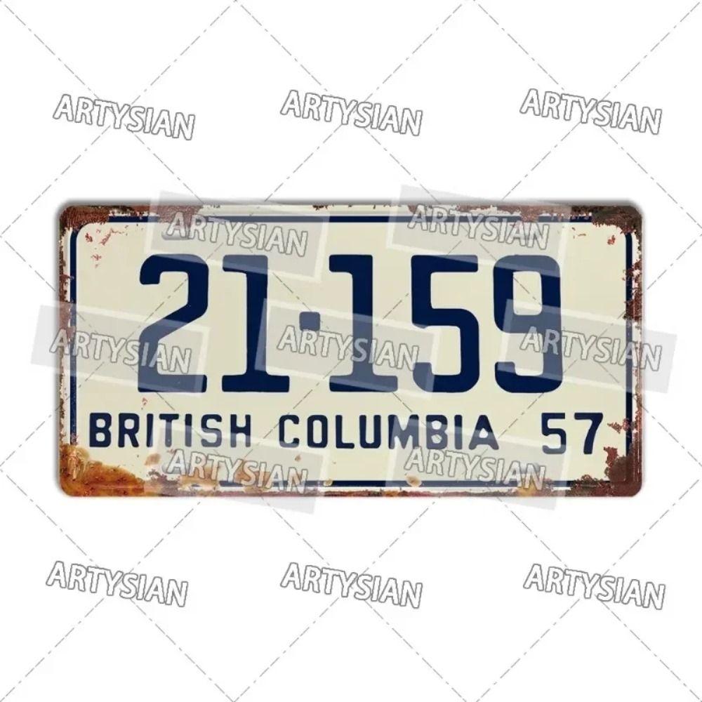 

State License Plate Metal Car Decor 15x30cm