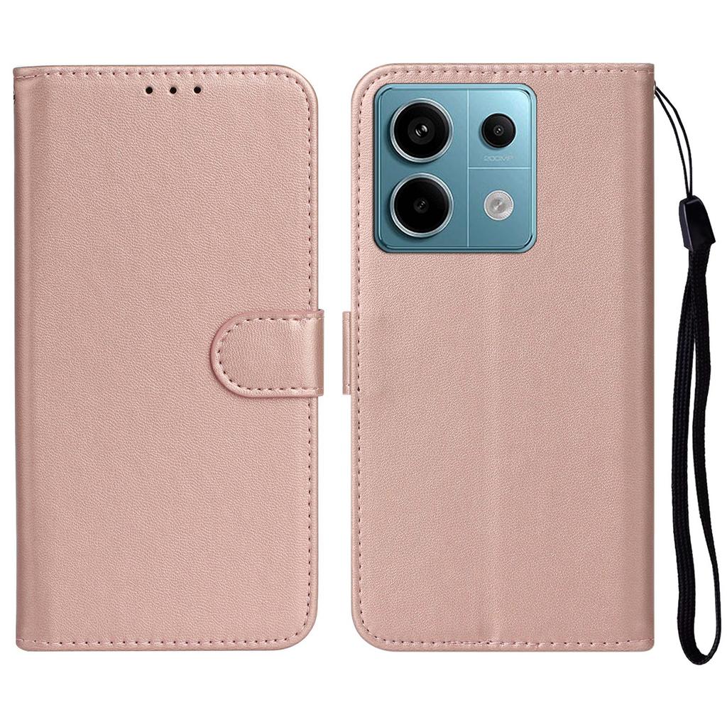 For Xiaomi Redmi Note 13 5G Case PU Leather Wallet Flip Phone Cover Solid Color
