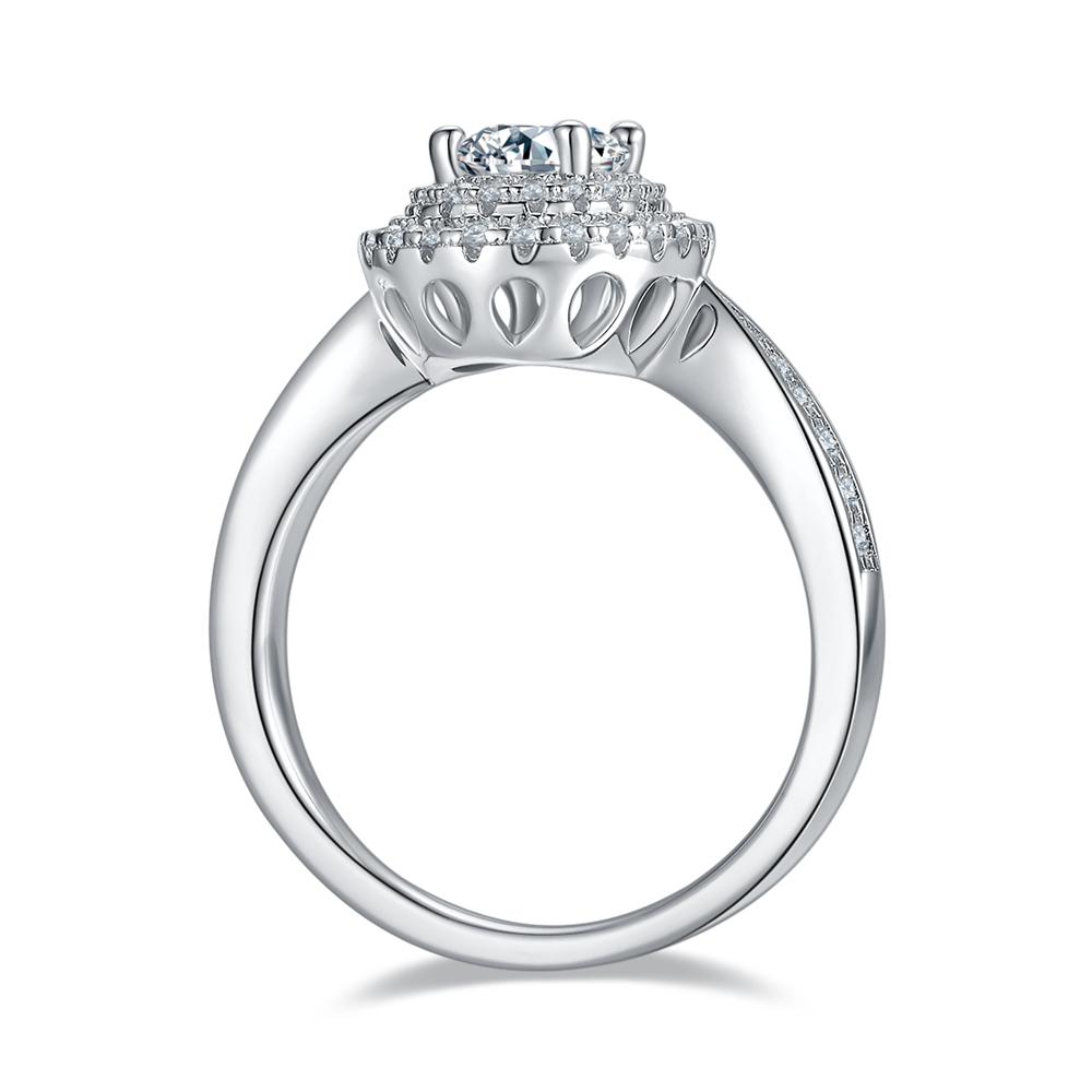 Fashion Oval Cut 5 *8mm Vvs1 D Color Real Moissanite Diamond 925 Sterling Silver 18k White Gold Ring Anniversary Gift