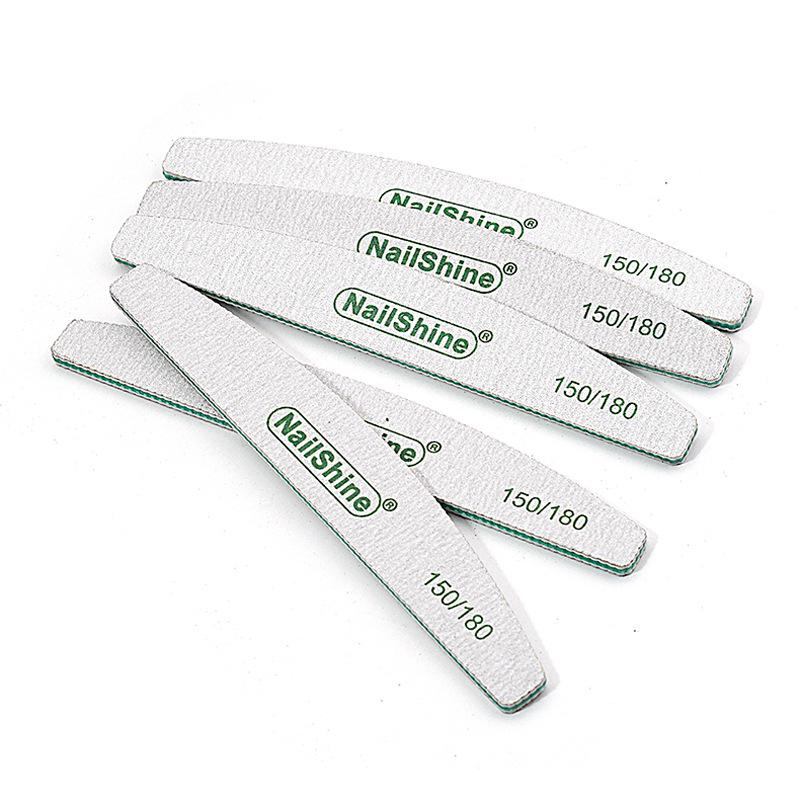 Imported Half-Moon Wear-Resistant Sandpaper Nail File - Double-Sided Durable Polishing Tool