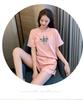 Trendy Women's Summer Two-Piece Set: Hong Kong Style Short Sleeve Top & Shorts for Relaxed Sports Leasure
