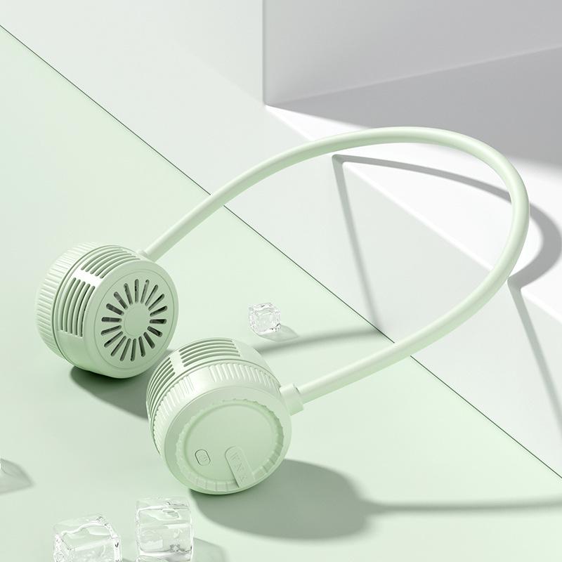 2023 Leafless Folding Neck Fan: Silent, Portable, with Digital Display Hanging Neck Fan
