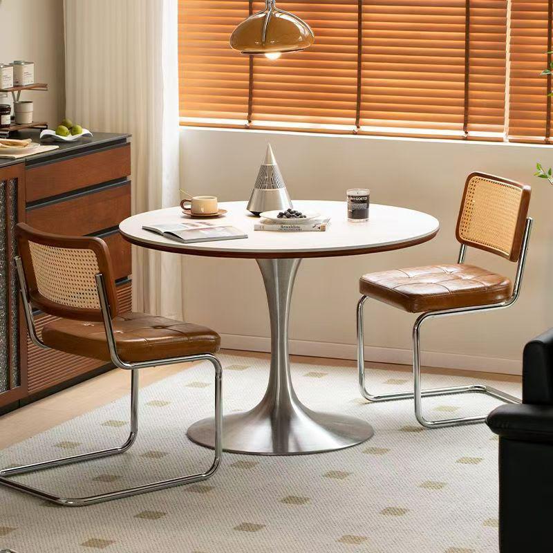 Rattan Bow-Shaped Nordic Retro Dining Chair - Mid-Century Style for Cafe, Hotel, or Leisure Spaces