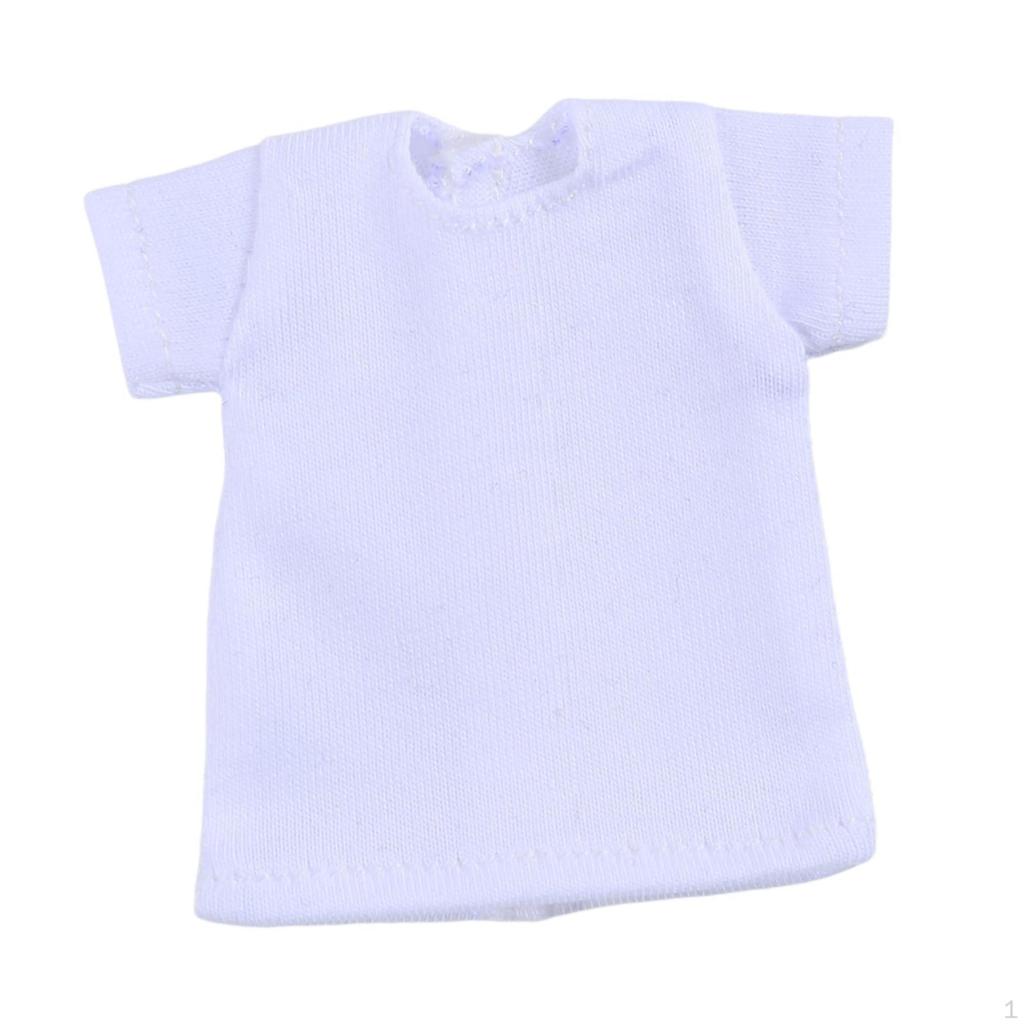 1/6 Female Action Figure Short T Shirt Crew Neck Miniature Clothing Accessories Premium Dress Trendy