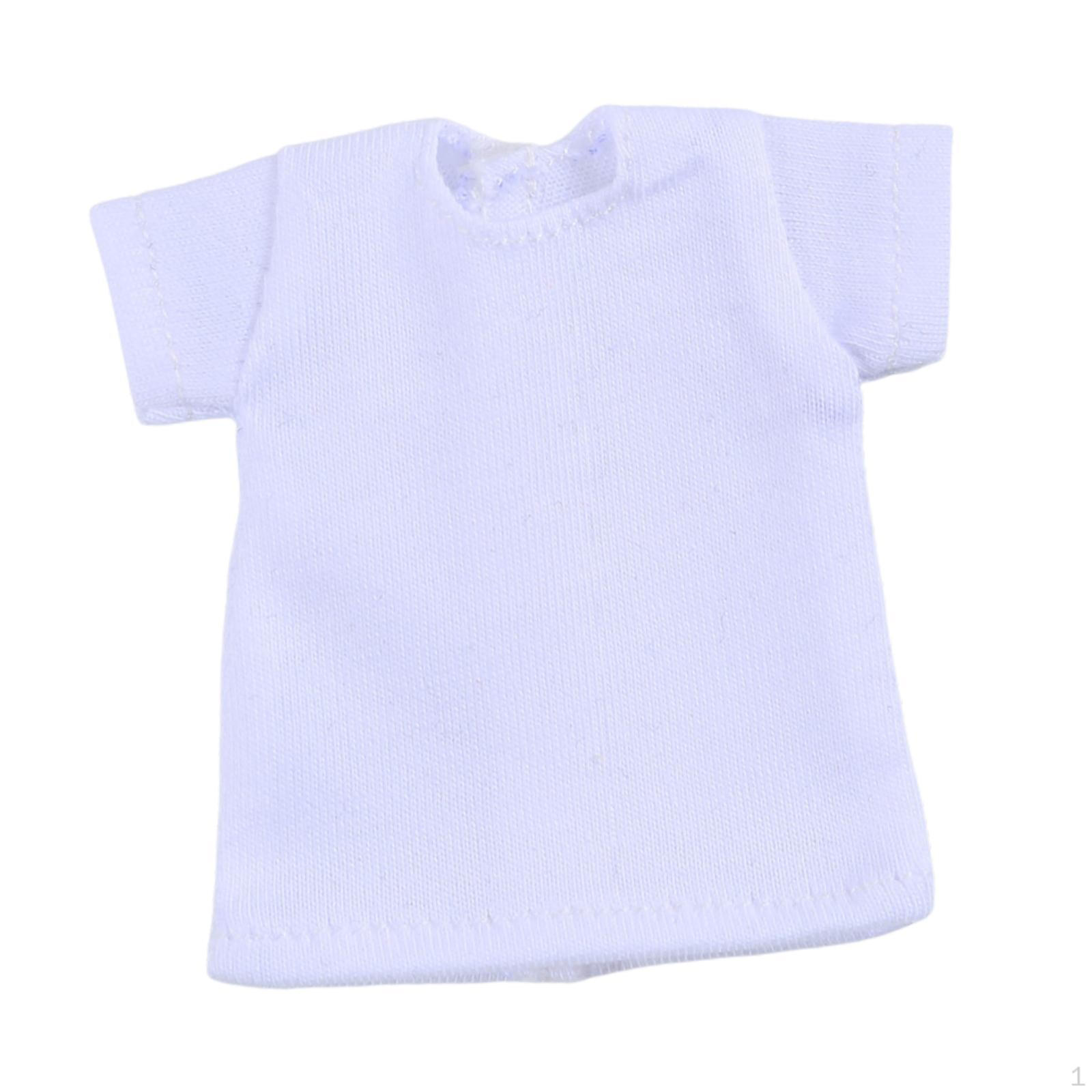 

1/6 Female Action Figure Short T Shirt Crew Neck Miniature Clothing Accessories Premium Dress Trendy белый