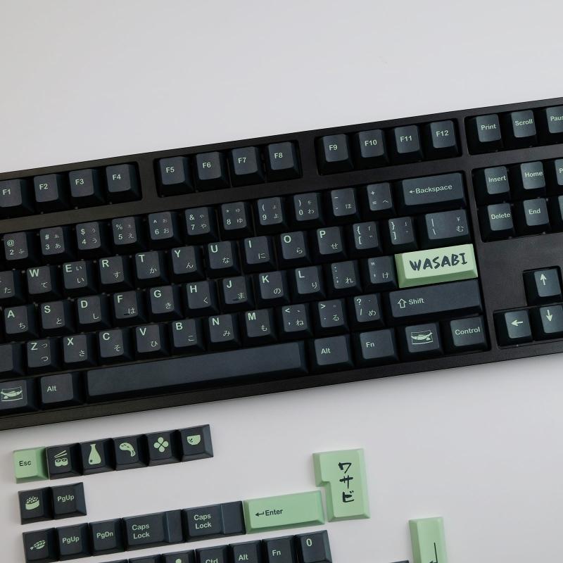 142 Keys Wasabi Mustard Keycaps PBT Dye Sublimation Personlized  Keycap For Mechanical  MX Keyboard for Key