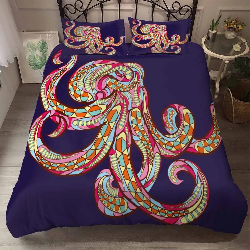 

Duvet Cover King Size Marine Organism Queen Bedding Super King Queen 2-3 Piece Duvet Set Bedding Set Dekbedovertrek 2 Persoons EU single(135x200cm)