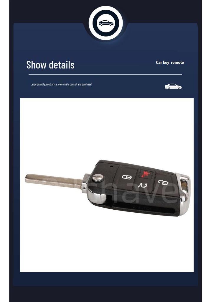 4-Button Folding Car Key Shell for Volkswagen Seat Ibiza Skoda Superb Golf