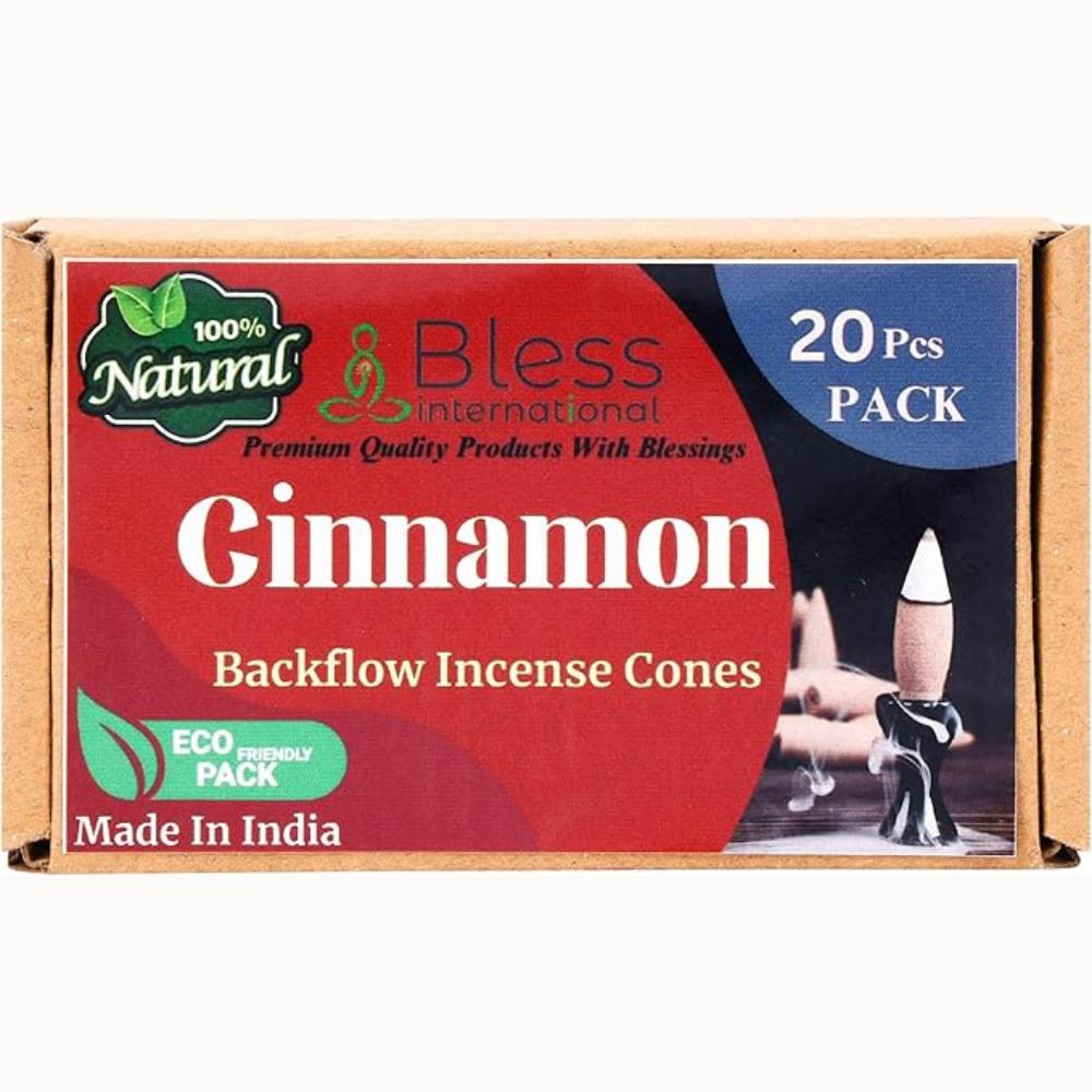 Bless-International Cinnamon-100%-Natural-Incense-Backflow-Cones-for-Waterfall Handmade-Organic-Chemicals-Free for-Purification-Relaxation-Positivity