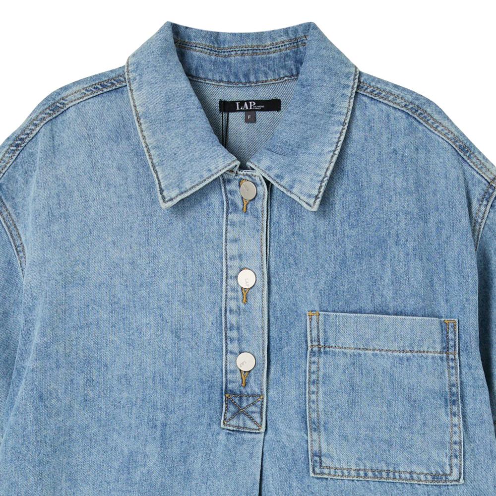 LAP Shirt-Style Flare Mini Denim Dress As2Do560