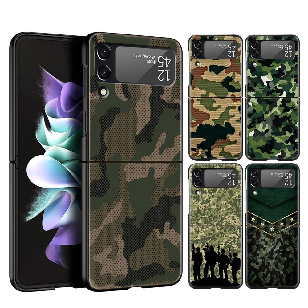 Camouflage Camo Military Army Phone Case For Samsung Galaxy Z Flip 6 5 4 3 Shell For Samsung Z Flip3 Flip4 Flip5 Hard PC Cover
