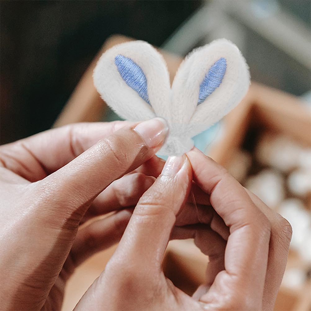 MAGICLULU 30pcs Plush Bunny Ear Hair Clip Decoration Easter DIY Rabbit Ears Hairpins Hair Barrettes Headwear Fabric Charm DIY Craft Easter Party