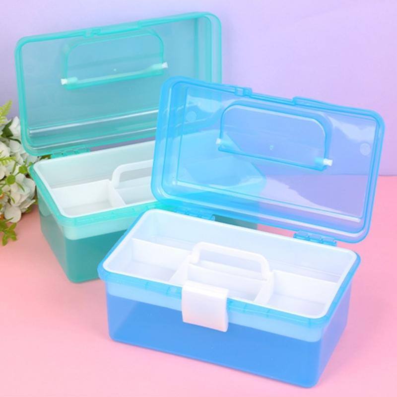 Plastic Storage Box with Tray Nail Art Organizer Toy Storing and Organising Case