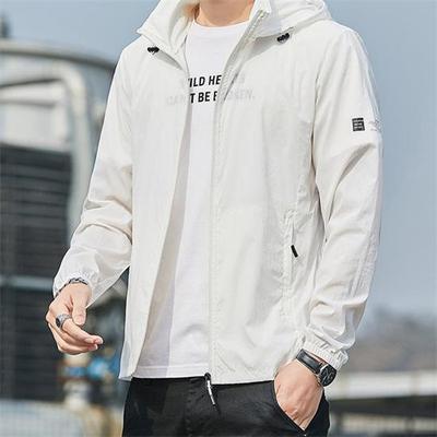Summer Male Sun Protection Skin Coats Men Ultra-Light Sportswear Hooded Outwear Mens Windbreaker Casual Solid Color Jackets