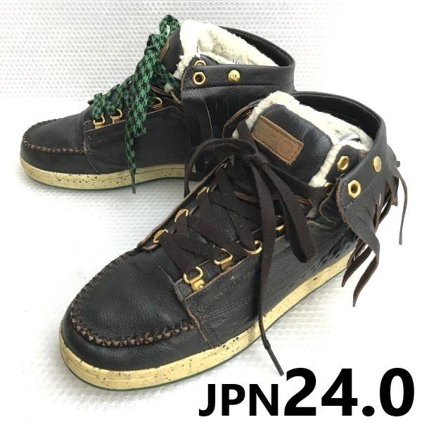 

gravis Short Boots with Fringe Inner Boa Lining Women’s 24.0 Dark Brown High Cut Sneakers