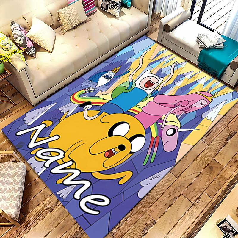 Custom Personalization Adventure Time Area Rug - Perfect For Kitchen, Bathroom,Laundry Room Decor Large Size Available,Gift All Seasons