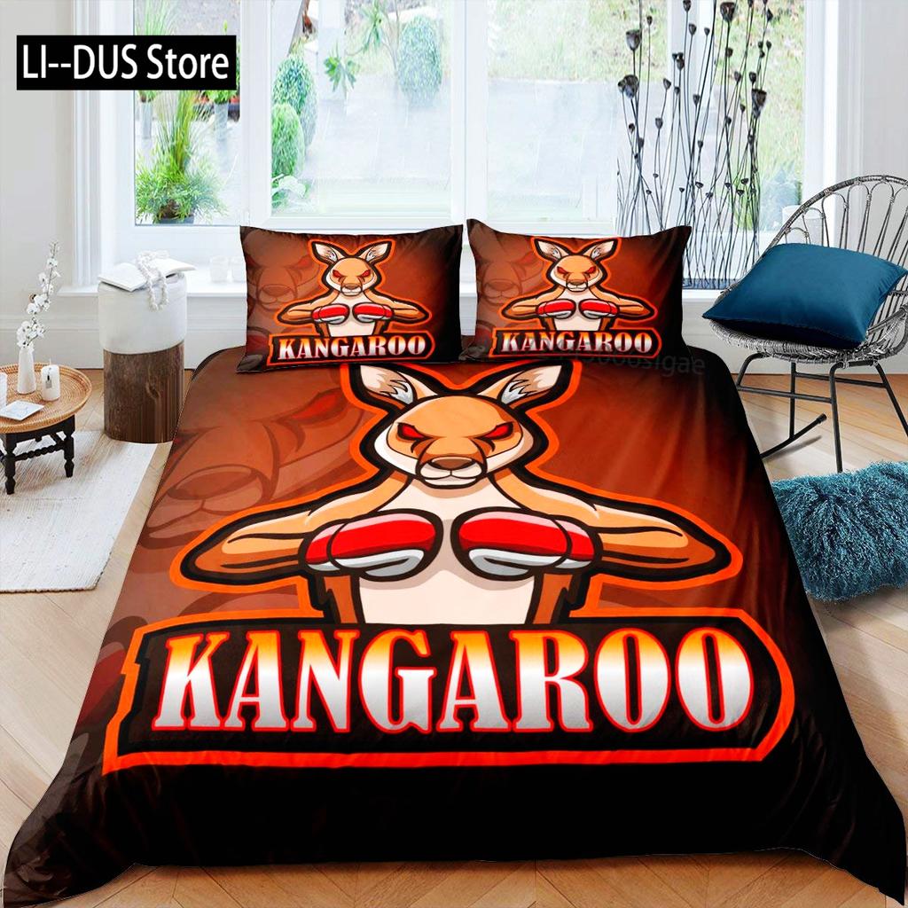 Kenguru Dynetrekk Polyester Boho Skilpadde Fisk Fargerikt Batik Dynetrekk Paisley Dyretema Sengetøy Sett Queen King Size