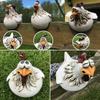 Farm Yard Chicken Statues Decorative Resin Sculpture Art-backyard Art Craft Creative Eco-friendly Simple Backyard Decorations