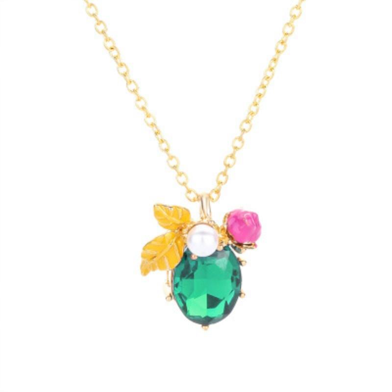 Hot Sale Bee Insect Pendant Necklace For Women Gift Champagne Zircon Gold Color Chain Necklace