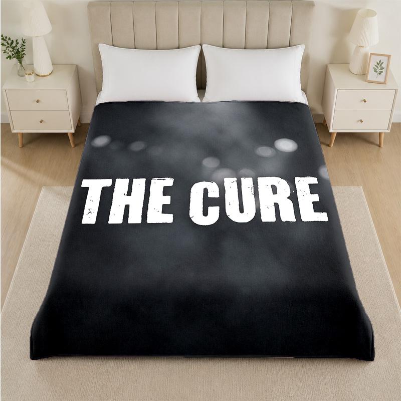 The Cure Print Flannel Blanket Cozy Lightweight Plush Throw Blanket For Bed Sofa Household Use