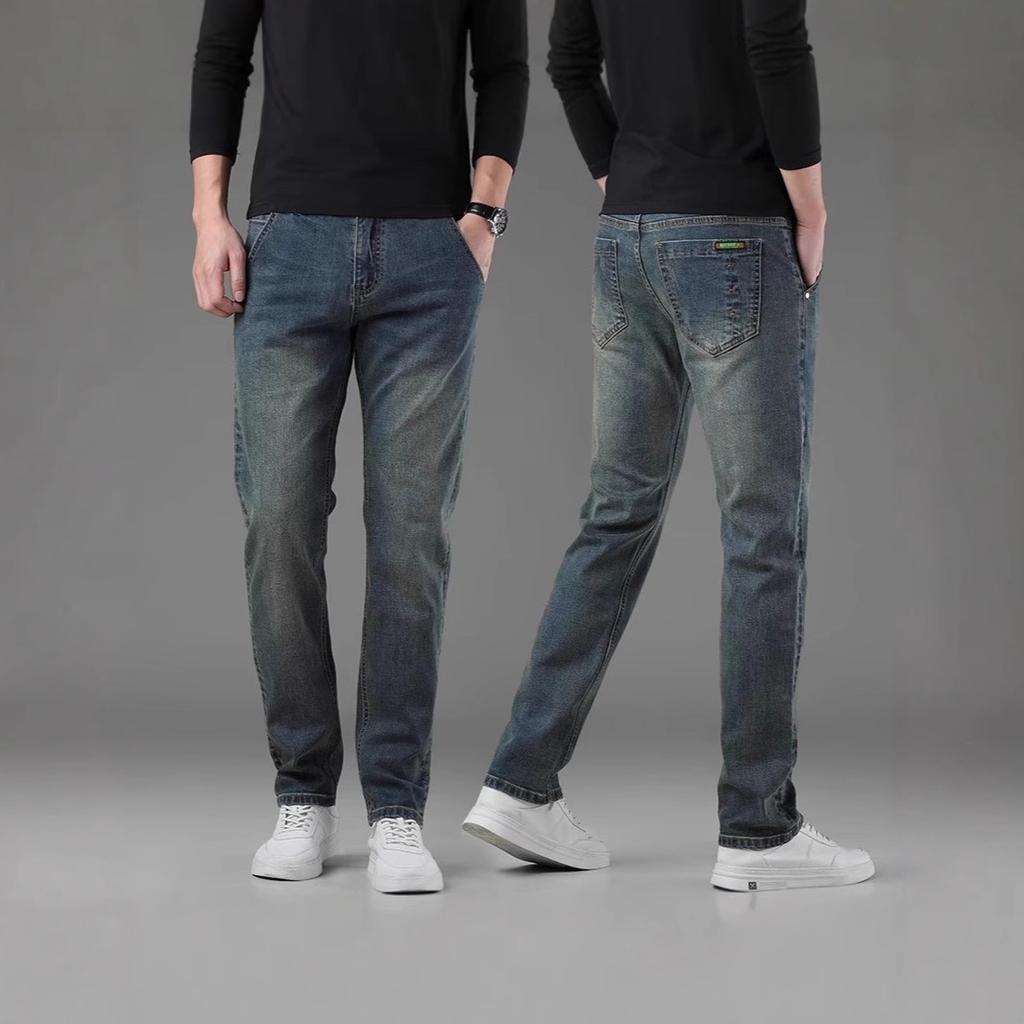 New Men's Pants High-end Casual Straight Jeans Men's Spring and Summer Blue Pants Slim-fitting Versatile Trousers