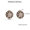 Fashion Black WhiteMixed Sparkle Rhinestone Clip on Earrings Round Gold Without Piercing Elegant Woman Wedding Jewelry Gift