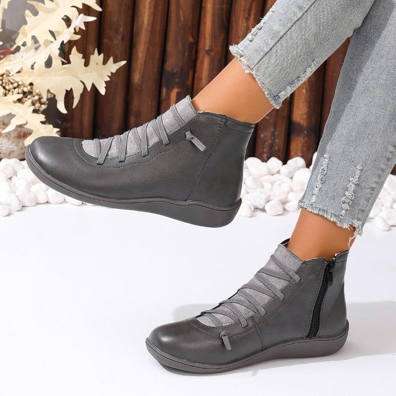 British Style Low-tube European and American Boots New Women's Boots Large Size British Martin Boots Casual Short Boots