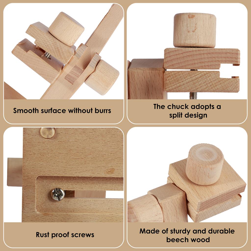 Support de cerceau à broder réglable, rotation à 360°, support de point de croix, support de broderie en bois de hêtre