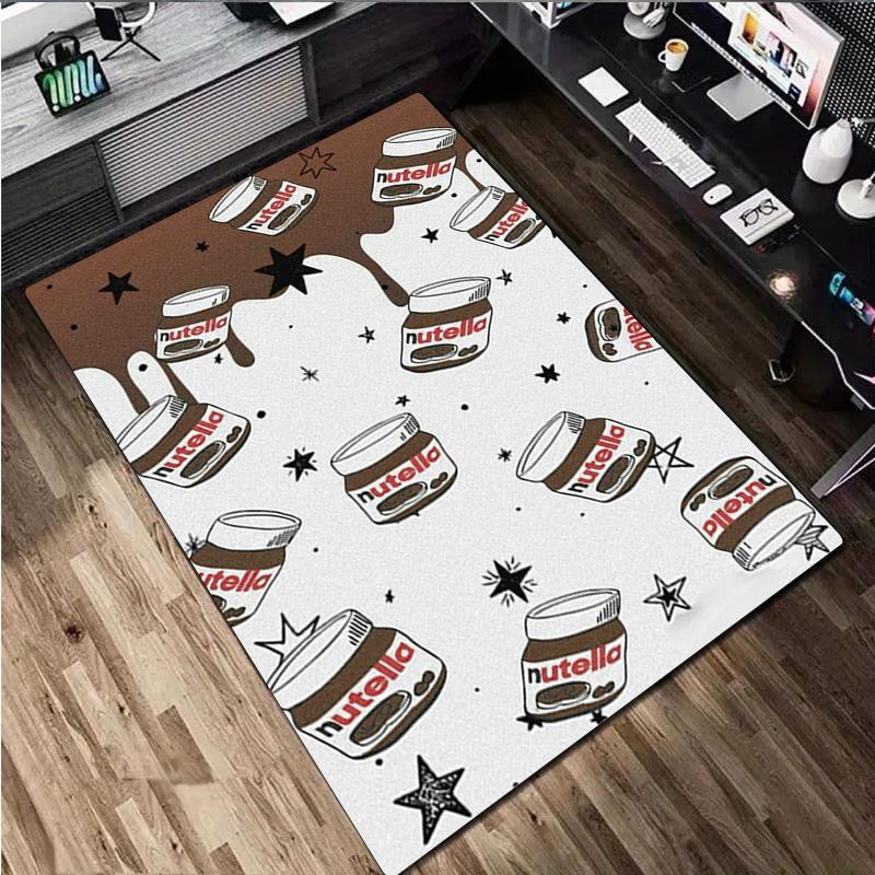Nutella Schoko-Haselnuss-Aufstrich Glas Brotmesser Teppich für Zuhause Büroteppich Teppich für Zimmerbereich Bürostuhlpolster Feiertagsgeschenk