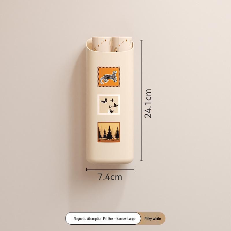Magnetic Wall-Mount Refrigerator Storage Rack with No-Punch Two-Way Side Hanger for Fresh-Keeping Film