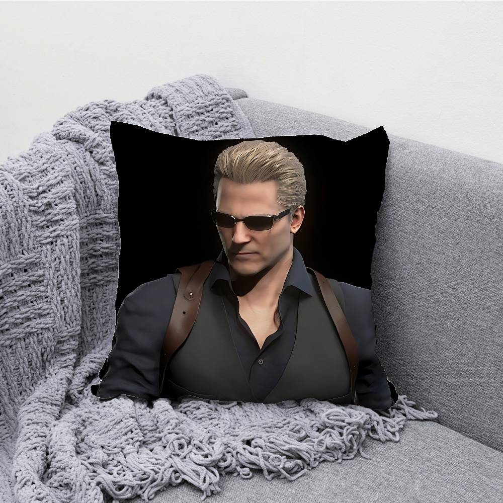 A-Albert W-Wesker Pillow Case Print Polyester Fiber 40X40 cm Home Sofa Throw Cushion Cover Decoration