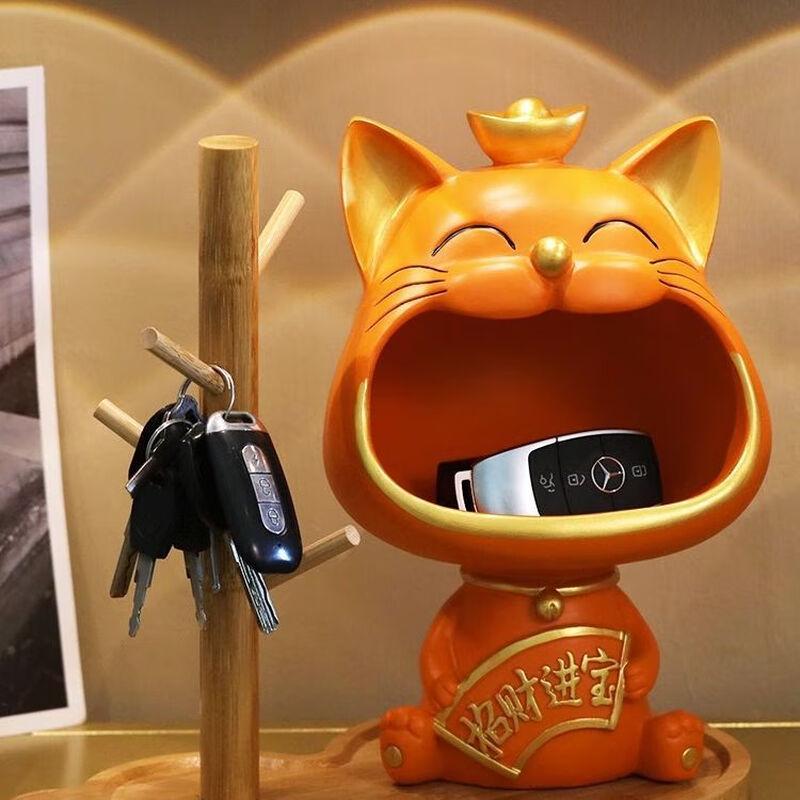 JINGRUIXIANG Lucky Cat Key Storage Decor
