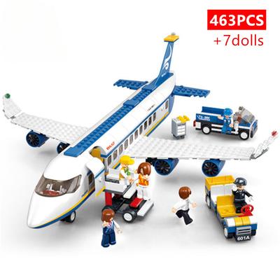 463ks City Airport Airbus Letadlo Letadlo Letadlo Brinquedos Model Avion Stavebnice Kostky Cihly Vzdělávací hračky pro děti