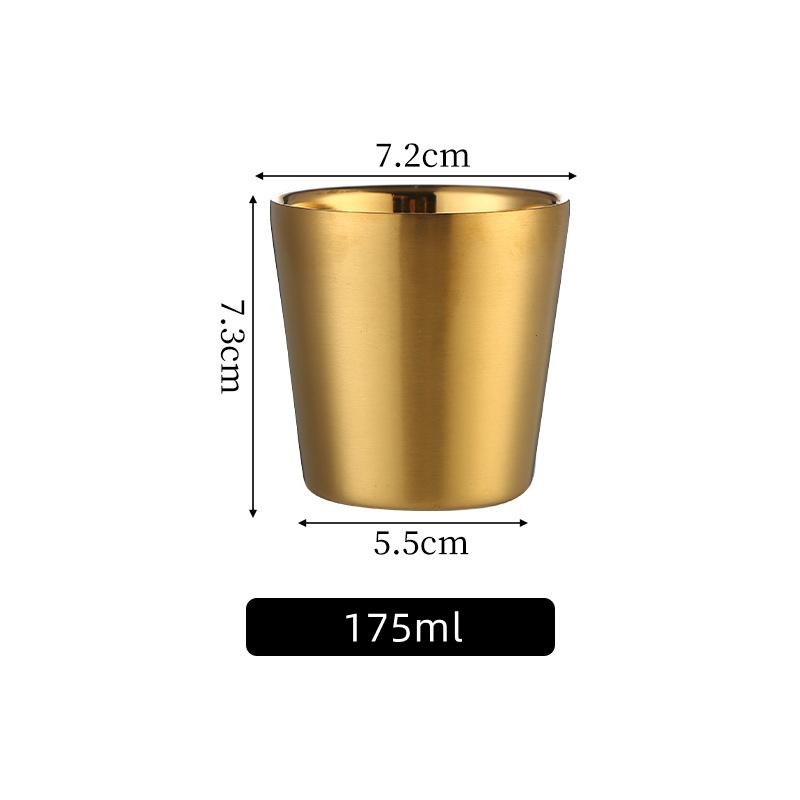 Double-walled Espresso Cups 304 Stainless Steel Mug Coffee Cup Beer Mug Wine Glasses Tea Mugs  Insulation Cold Insulation