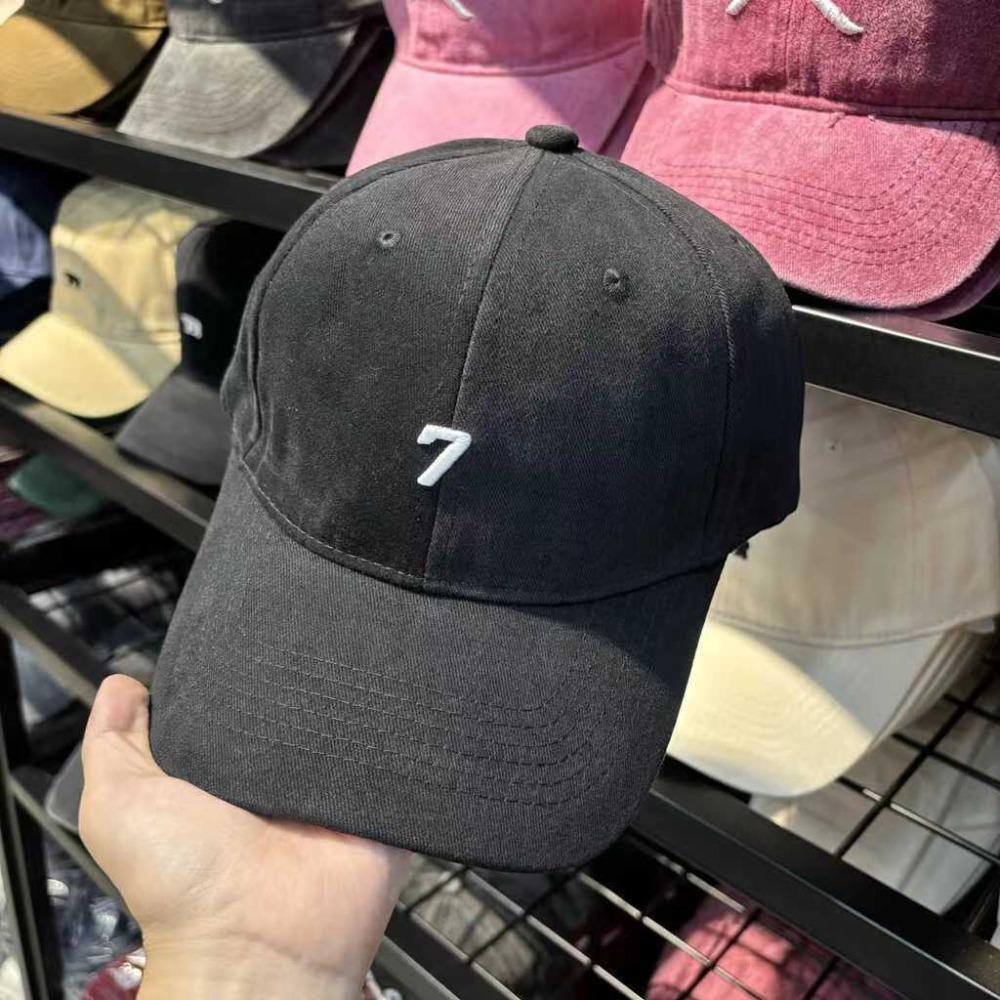 Cotton Baseball Cap Sunscreen Cotton Peaked Hat Simple Embroidered 7 Cap  Outdoor