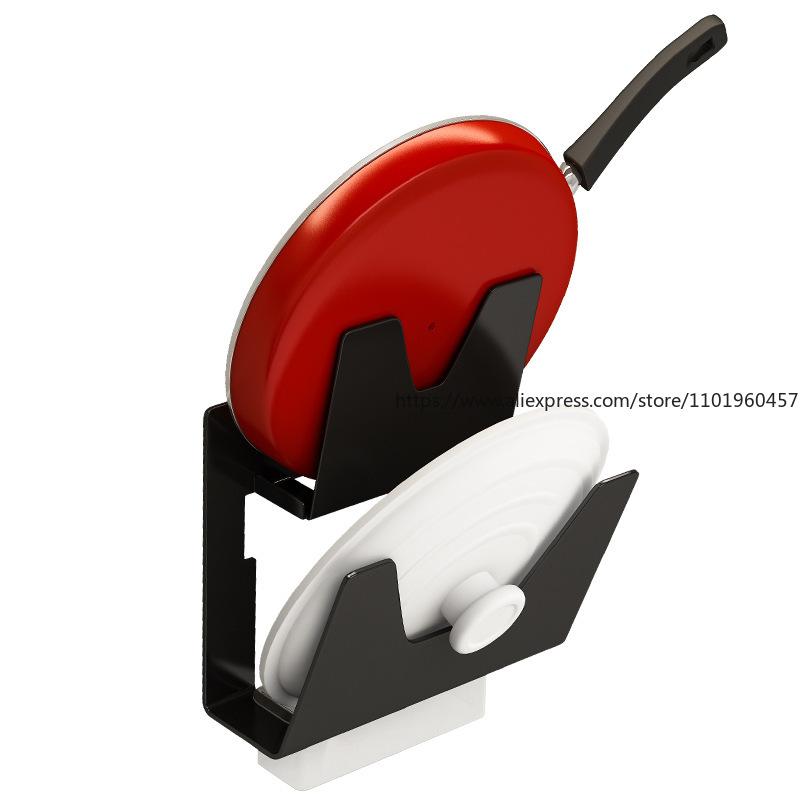 Kitchen Non-punching Double-layer Lid Rack Chopping Board, Cutting Board Rack, Lid Storage and Hanging Shelf