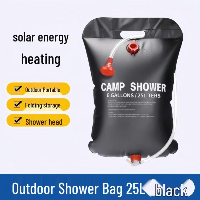 Portable Solar-Heated Outdoor Shower Bag - 20L Foldable Water Storage for Camping