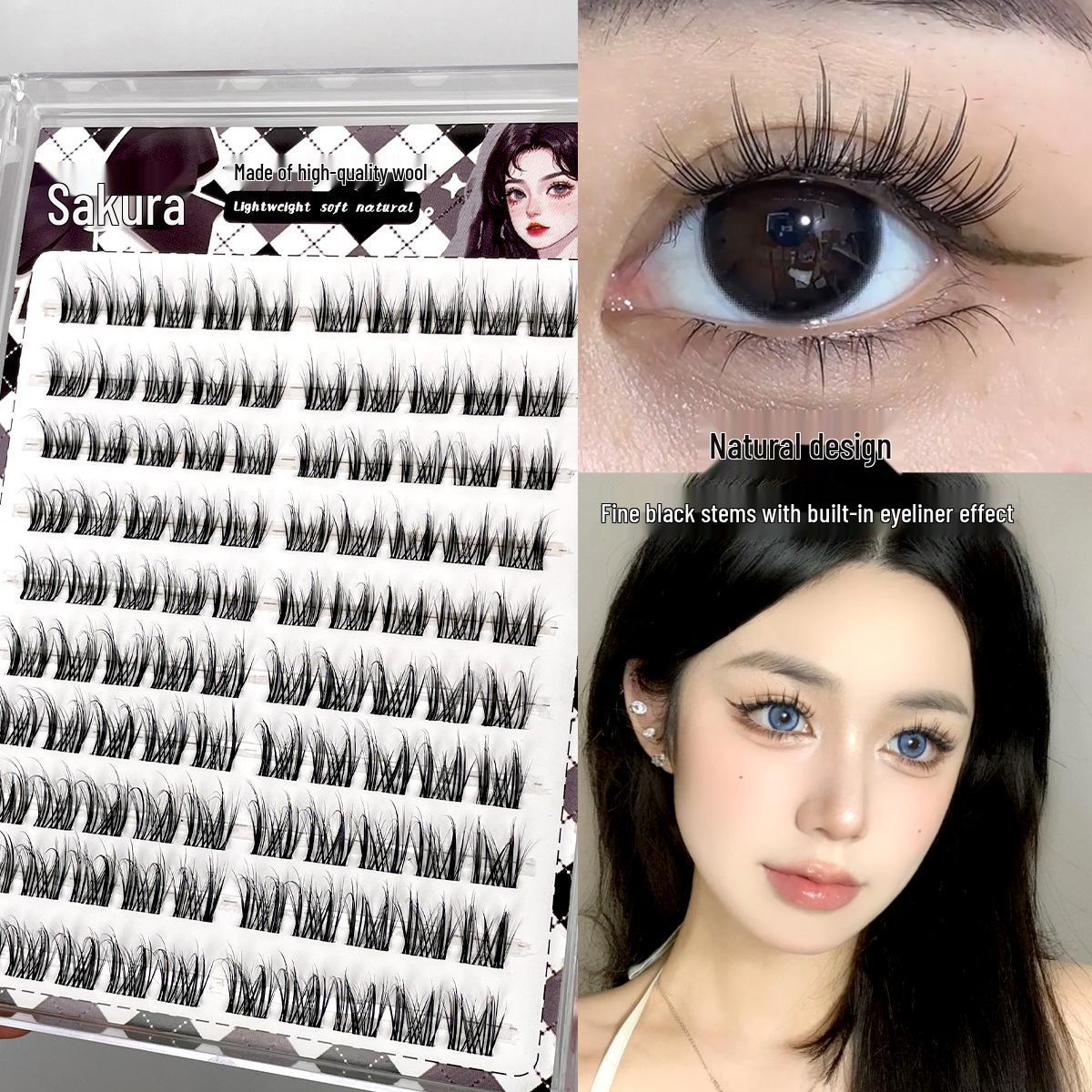 

Cherry Lier Dense Kitten Ear Fluffy False Eyelashes - Large Capacity Natural-Look for Novices