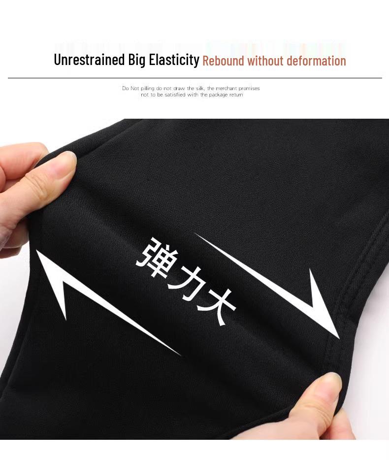 Damen Winter Fleecegefütterte Schwarze Leggings - Dicke Lammfleece Baumwolle, Slim Fit, Herbst/Winter 2025 Stil