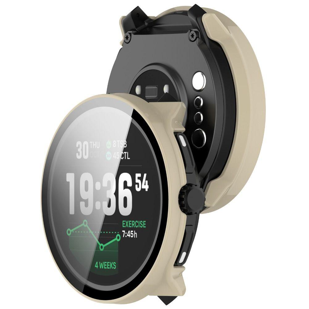 PC+Tempered Protective Case Full Coverage Hard Screen Protector Anti-Scratch Cover Shell for Suunto Race 2