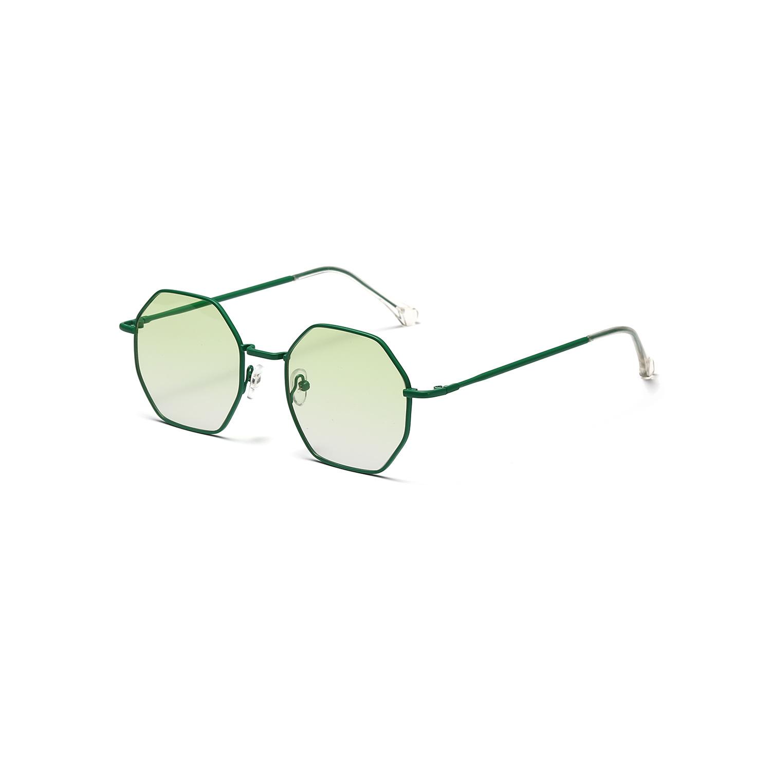 

Очки для большого лица Женские многоугольные металлические ретро солнцезащитные очки Мужские солнцезащитные очки с большой оправой зелёный