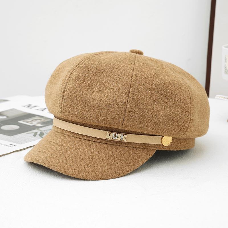 Octagonal Beret Women's Autumn/Winter New Painter's Cap, Newsboy Hat, Big Head Circle, Face-Enhancing Small Baseball Cap
