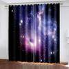 Fantasy Starry Sky Half Moon Landscape Pattern Living Room Bedroom Window Curtains Kitchen Drapes