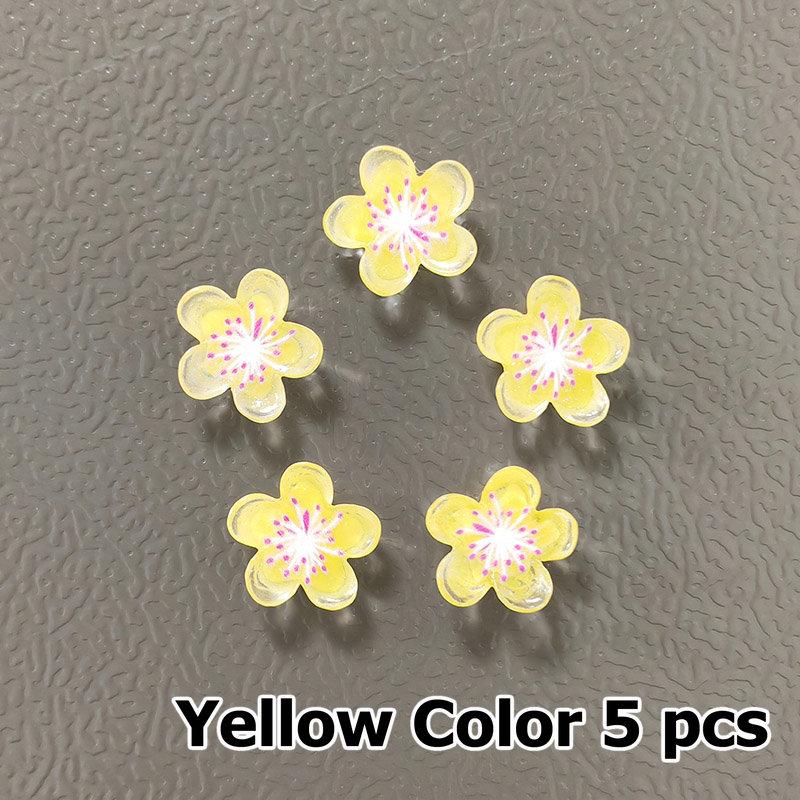 5pcs Flower Blossom Sakura Refrigerator Magnets Home Decor Arts Accessory Cute Fridge Magnetic Whiteboard Message Note Sticker